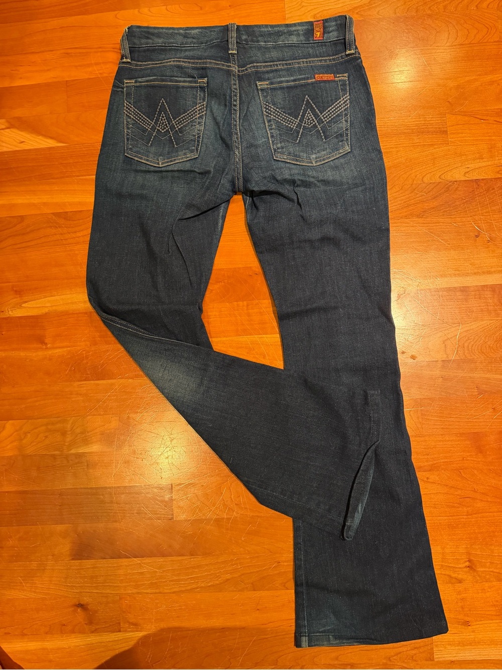 7 For All Mankind Bootcut Denim Jeans EUC Size 27 x 31 Low Rise